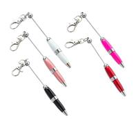 Lot de 5 stylos à bille lisses avec porte-clés 1,0 mm