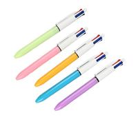 Lot de 5 stylos à bille multicolores 4 couleurs en 1 - Stylo à bille rétractable pour enfant, étudiant, jeu, récompense, stylo à bille multifonction