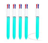 Lot de 5 stylos à bille rétractables 4 en 1 pour journal intime - Stylos d'écriture lisse - Stylos multicolores rechargeables - Ensemble de stylos pour l'école