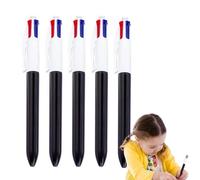 Lot de 5 stylos à bille rétractables 4 en 1 pour journal intime - Stylos d'écriture lisse - Stylos multicolores rechargeables - Ensemble de stylos pour l'école