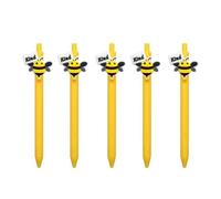 Lot de 5 stylos à bille rétractables à encre noire - Fournitures scolaires pour journal, prise de notes