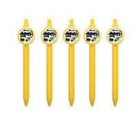 Lot de 5 stylos à bille rétractables rechargeables à encre noire pour bureau, journal, note, soins infirmiers, appréciation des bénévoles