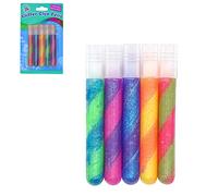 Lot de 5 stylos à colle pailletée, couleurs assorties | Ajoutez un peu plus d'éclat à vos arts et travaux manuels, sans danger pour les enfants, fournitures de création en papier
