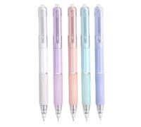 Lot de 5 stylos à encre gel à pointe lisse de 0,5 mm pour journal, marqueur d'écriture gel fluide de précision | Kit de papeterie à encre lisse à séchage rapide pour croquis créatifs pour l'école, les