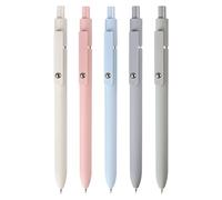 Lot de 5 stylos à encre gel à séchage rapide pour journal, stylos à bille à pointe fine, stylos à bille rétractables pour la prise de notes, corps doux au toucher