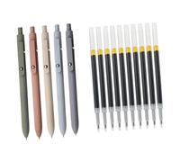 Lot de 5 stylos à encre gel avec 10 recharges, séchage rapide, pointe de 0,42 mm, prise en main confortable pour écrire, journal, examen, outil d'écriture pour étudiant