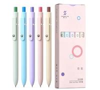 Lot de 5 stylos à encre gel pour journal intime - Encre noire à pointe fine - Doux au toucher - Stylos d'écriture lisses - Stylos à encre gel rétractables à séchage rapide pour journal intime, prise