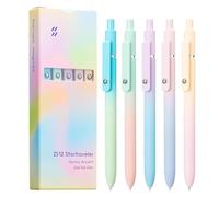 Lot de 5 stylos à encre gel pour journal intime - Encre noire à pointe fine - Doux au toucher - Stylos d'écriture lisses - Stylos à encre gel rétractables à séchage rapide pour journal intime, prise