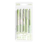 Lot de 5 stylos à encre gel rechargeables rétractables à séchage rapide, pointe de 0,5 mm, prise en main confortable pour écrire, journal, séchage rapide