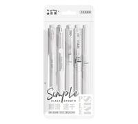 Lot de 5 stylos à encre gel rechargeables rétractables à séchage rapide, pointe de 0,5 mm, prise en main confortable pour écrire, journal, séchage rapide
