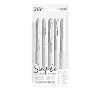 Lot de 5 stylos à encre gel rechargeables rétractables à séchage rapide, pointe de 0,5 mm, prise en main confortable pour écrire, journal, prise en main triangulaire ergonomique