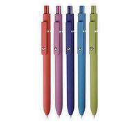 Lot de 5 stylos à encre gel rechargeables rétractables avec prise en main - Stylo de signature, écriture fluide pour l'écriture, la peinture acrylique - Pour femme
