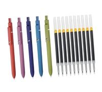 Lot de 5 stylos à encre gel rétractables à pointe de 0,42 mm avec 10 recharges à séchage rapide pour écrire, noter, journal, pour étudiant