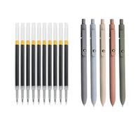 Lot de 5 stylos à encre gel rétractables à pointe de 0,42 mm avec 10 recharges à séchage rapide pour écrire, noter, journal, adolescent