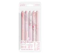 Lot de 5 stylos à encre gel rétractables à séchage rapide 0,5 mm rechargeables pour écrire, journal, bureau, fournitures scolaires