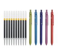 Lot de 5 stylos à encre gel rétractables avec 10 recharges d'encre gel à séchage rapide Pointe de 0,42 mm pour écrire, prendre des notes, journal pour étudiant