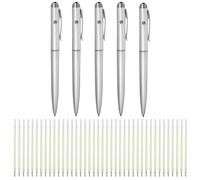 Lot de 5 stylos à encre invisible avec 40 recharges, stylos espion pour écrire des messages secrets pour sacs de fête d'enfants, marqueur à lumière UV LED, stylos secrets pour l'école, les fêtes, les