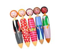 Lot de 5 stylos à huile rétractables pour poupée créative Stylo à bille d'écriture lisse Fournitures scolaires de bureau pour enseignant