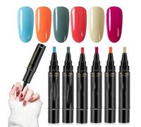Lot de 5 stylos à ongles 2026 New 3 en 1 Nails Polish Markers Quick Dry, Color Nail Polish Gel Pen for DIY Nail Art, Easy Nail Art Pens for Beginners & Women (Set 5)