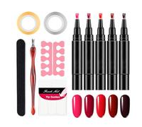 Lot de 5 stylos à ongles en gel - Style stylo - Vernis à ongles à séchage rapide - Base de vernis à ongles - Kit de vernis à ongles gel - Kit de polissage gel adapté pour la maison, la vente