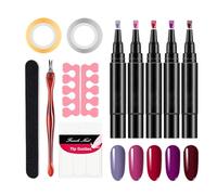Lot de 5 stylos à ongles en gel - Style stylo - Vernis à ongles à séchage rapide - Base de vernis à ongles - Kit de vernis à ongles gel - Kit de polissage gel adapté pour la maison, la vente
