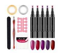 Lot de 5 stylos à ongles en gel - Style stylo - Vernis à ongles à séchage rapide - Base de vernis à ongles - Kit de vernis à ongles gel - Kit de polissage gel adapté pour la maison, la vente