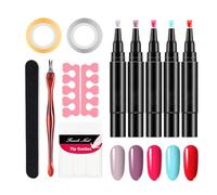 Lot de 5 stylos à ongles en gel - Style stylo - Vernis à ongles à séchage rapide - Base de vernis à ongles - Kit de vernis à ongles gel - Kit de polissage gel adapté pour la maison, la vente