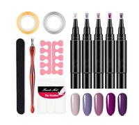 Lot de 5 stylos à ongles en gel - Style stylo - Vernis à ongles à séchage rapide - Base de vernis à ongles - Kit de vernis à ongles gel - Kit de polissage gel adapté pour la maison, la vente