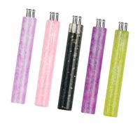 Lot de 5 stylos à pointillage en résine avec motif pétale - Prise en main confortable pour un usage professionnel - Pinceau à motif floral