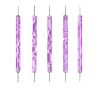 Lot de 5 stylos à pointiller pour nail art avec deux pointes en acier inoxydable par stylo | Collection de stylos à pointiller, pour les amateurs débutants, femmes, pour la maison et le studio