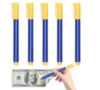 Lot de 5 stylos de détection de faux billets, testeur de monnaie à séchage rapide pour vérification des billets, outil de protection contre la fraude
