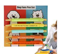 Lot de 5 stylos d'écriture fantaisie multi-usages, papeterie fantaisie mignonne | Fournitures d'écriture portables pour les amoureux des chiens, les étudiants, les collègues, l'école et le bureau