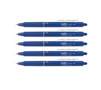 PILOT - 5 FriXion Ball Clicker - Stylo Effaçable Rétractable - Bleu | Encre Thermosensible - Grip Ergonomique - Rechargeable - Écriture Fluide, Propre, Sans Ratures - Bleu - Pointe Moy. 0,7mm