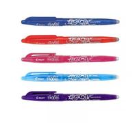 PILOT - Lot de 5 FriXion Ball - Stylo Roller Effaçable à Encre Thermosensible - Rechargeable - Orange, Turquoise, Bleu, Vert, Rose - Pointe Moyenne