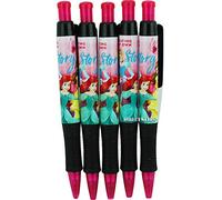 Lot de 5 stylos rétractables Princesse Ariel, Belle, Cendrillon et Raiponce