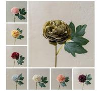 Lot de 5 superbes bouquets de pivoines artificielles pour une décoration d'intérieur vive et accueillante (vert)