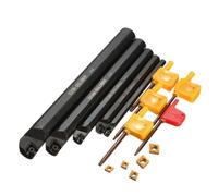 Lot de 5 supports de barre d'alésage CNC pour inserts CCMT - Modèles S07K/S10K/S12M/S16Q/S20R situés en acier au carbone avec angle d'approche de 95° - Avec inserts en carbure Ccmt060204 Ccmt09t304