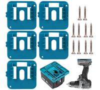 Lot de 5 supports de batterie Makita 14,4-18 V avec 10 vis - Support mural - Compatible avec BL1860, BL1850, BL1840, BL1830 (pas de batterie)