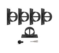 Lot de 5 supports de clôture en acier inoxydable pour garde-corps, docks et décoration de jardin - Noir