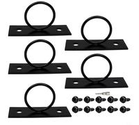 Lot de 5 supports de corde de 5 cm en acier inoxydable 304 noir - Support décoratif pour balustrade de bateau, jardin, terrasse - Avec vis pour fixation stable en extérieur