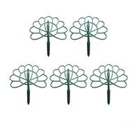 Lot de 5 supports de fleurs de paon réglables en ABS avec design d'oiseau pour l'intérieur et l'extérieur, support stable pour la formation des cultures, montage facile sans outils, vert, 26