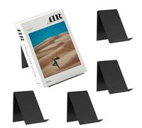 Lot de 5 supports de livre en acrylique - Noir - 13 x 11,5 x 10 cm - Support de présentation incliné - Petit serre-livres pour livres, photos, albums photo, livres d'images