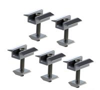 Lot de 5 supports de montage solaire en alliage d'aluminium pour une utilisation avec des panneaux sans cadre et encadrés, offrant un montage sécurisé et des capacités de positionnement réglables (35