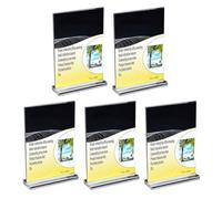 Lot de 5 supports de panneau en acrylique transparent pour bureau