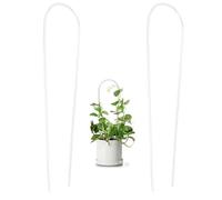 Lot de 5 Supports de Plantes en Forme de U, Cerceau en Acrylique Transparent pour Plantes d'intérieur en Pot, Support de Vigne grimpante avec Sangles de Fixation pour Fleurs