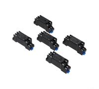 Lot de 5 supports de relais de rail DIN DTF08A 8 broches pour LY2N-J JQX-13F Panneau de commande industriel Support de montage Boîtier en plastique