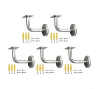 Lot de 5 supports muraux pour rampe d'escalier avec vis - Matériel de fixation en acier inoxydable pour une utilisation en intérieur - 60 mm x 80 mm (B)