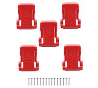 Lot de 5 supports muraux robustes pour batterie compatibles avec 48-11-1820 1852 1865 - Support de rangement d'outils robuste pour établi de camionnette, solutions de rangement Rouge
