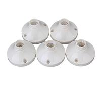 Lot de 5 Supports Ronds E14 Base en Plastique Blanc, Ampoule halogène Blanche pour Support de Support de Test de vieillissement de Lampe
