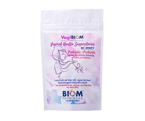 Lot de 5 suppositoires probiotiques vaginaux Biom : pH vaginal naturel et régime de contrôle des odeurs ; équilibre et nourrit le microbiome vaginal ; sans parabènes (5 pièces)